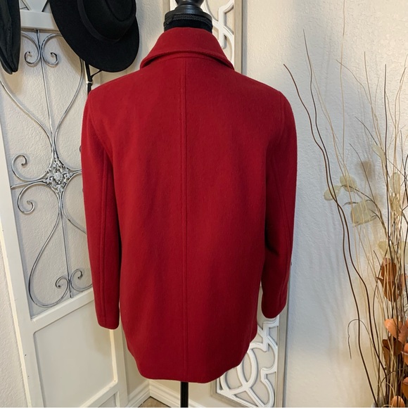 J Crew wool and cashmere jewel red coat jacket, double breasted 8 button front - Picture 4 of 13